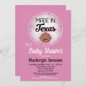 テキサス州ベビーシャワーアフリカンブラックベビー 招待状 (正面/裏面)