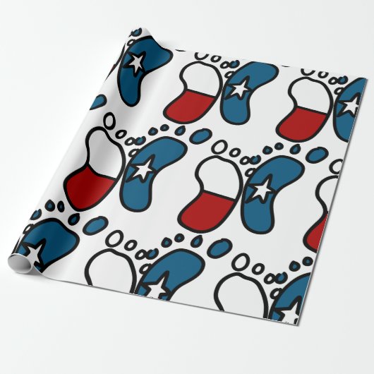 テキサス州ベビー足 ラッピングペーパー (アンロールド)
