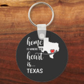 テキサス州ホームはハート キーホルダー (正面)