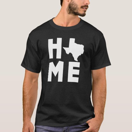 テキサス州ホームアメリカ州マップ Tシャツ (正面)