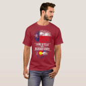 テキサス州ホームコロラドルーツ州ツリーフラグラブ Tシャツ (正面フル)