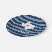 テキサス州ホーム州ラブウィズオプションカスタムハート ペーパープレート (アングル)