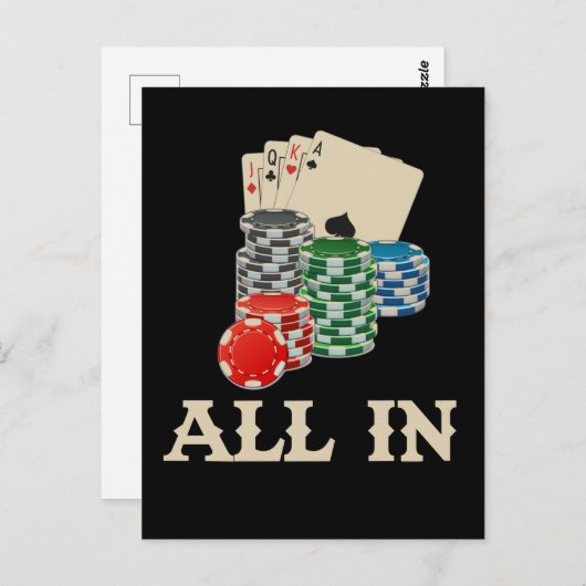 テキサス州ホールドエムトランプのポーカープレイヤーカジノギャンブラー ポストカード (正面/裏面)