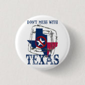 テキサス州ボタンを使わない 缶バッジ (正面)