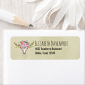 テキサス州ボホカウスカルと花シックトレンディー ラベル (インサイチュ)