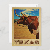 テキサス州ポストカードブルヴィンテージトラベルキャトルランチ ポストカード (正面/裏面)