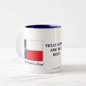 テキサス州ママの最高の日は母の日+旗 ツートーンマグカップ (正面左)