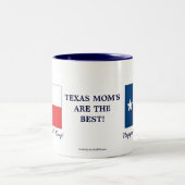 テキサス州ママの最高の日は母の日+旗 ツートーンマグカップ (中央)