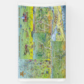 テキサス州マンガの地図 横断幕 (縦)