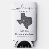 テキサス州ミニマル結婚主義テシャンの歓迎 スリム缶クーラー (正面)