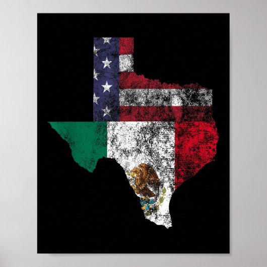 テキサス州メキシコアメリカ国旗Cinco De Mayo Mexican T ポスター (正面)
