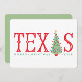 テキサス州メリークリスマスツリーカードまたは招待状 招待状 (正面/裏面)