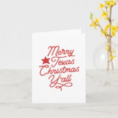 テキサス州メリークリスマスY'allスクリプトの赤い挨拶 カード (黄色い花)