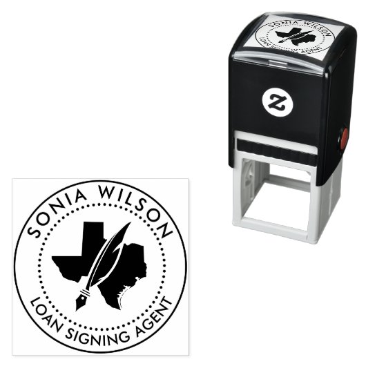 テキサス州モダン公証人公債署名業者 セルフインキングスタンプ (インサイチュ)