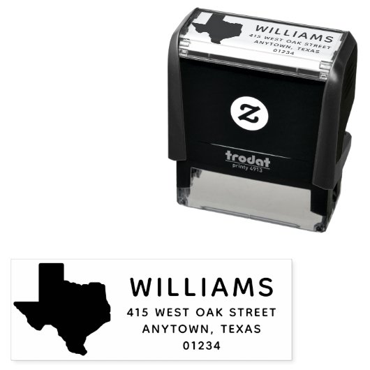 テキサス州モダン州形状差出人住所 セルフインキングスタンプ (インサイチュ)