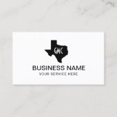 テキサス州モノグラムのロゴ平滑ミニマリスト 名刺 (正面)