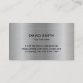 テキサス州モノグラムロゴモダンメタル 名刺 (裏面)