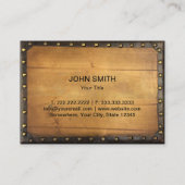 テキサス州モノグラムロゴヴィンテージレザー&ウッド 名刺 (裏面)