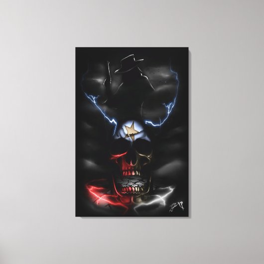 テキサス州ライドスカル キャンバスプリント (正面)