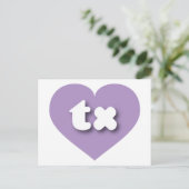 テキサス州ラベンダーハート- I love tx ポストカード (スタンド正面)