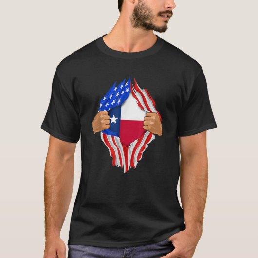 テキサス州ルーツ州旗シャツアメリカン誇りを持った Tシャツ (正面)