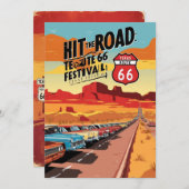 テキサス州ルート66フェスティバル招待状カード 招待状 (正面/裏面)