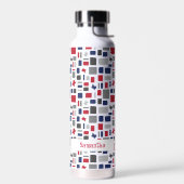 テキサス州レッド&ブルーワンキースクウェア&長方形 ウォーターボトル (左面)