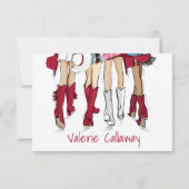 テキサス州レディースカウボーイブーツグリーン金ゴールドファッション名 サンキューカード (裏面)