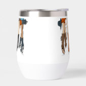 テキサス州レディースファッションカウボーイブーツオレンジカスタム色 (左面)