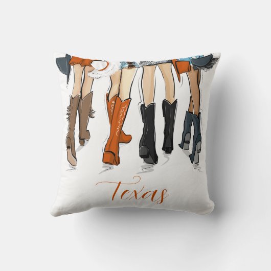 テキサス州レディースファッションカウボーイブーツオレンジ クッション (裏面)