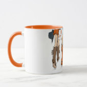 テキサス州レディースファッションカウボーイブーツハットオレンジの名前 マグカップ (左)