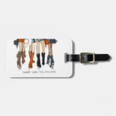 テキサス州レディースファッションカウボーイブーツハットオレンジの名前 ラゲッジタグ (正面横)