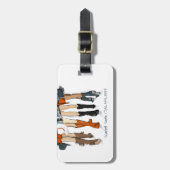 テキサス州レディースファッションカウボーイブーツハットオレンジの名前 ラゲッジタグ (正面縦)