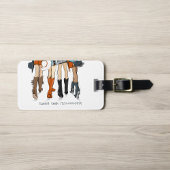 テキサス州レディースファッションカウボーイブーツハットオレンジの名前 ラゲッジタグ