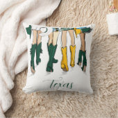 テキサス州レディースファッションカウボーイブートグリーン金ゴールド クッション (ブランケット)