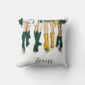 テキサス州レディースファッションカウボーイブートグリーン金ゴールド クッション (正面)