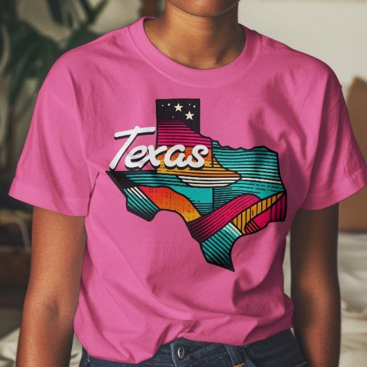 テキサス州レトロサンセットローンスター州 Tシャツ