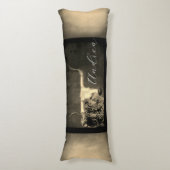 テキサス州ロングウカウシ動揺してピアのテキスト追加 ボディピロー (正面縦)