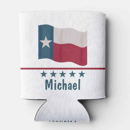 テキサス州ロングスター国旗の名前パーソナライズされた 缶クーラー (裏面)