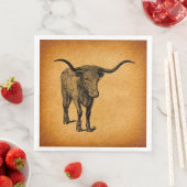 テキサス州ロングブル素朴ヴィンテージウェスタン・アート (インサイチュ)