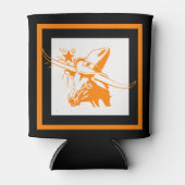 テキサス州ロングホーンとカウボーイハット 缶クーラー (正面)