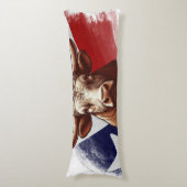 テキサス州ロングホーンとテキサス州国旗 ボディピロー (正面縦)