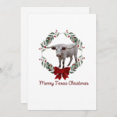 テキサス州ロングホーンのクリスマスカード シーズンカード (正面/裏面)