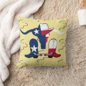 テキサス州ロングホーンのステアカウボーイハットブーツとロープ クッション (ブランケット)