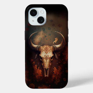 テキサス州ロングホーンスカル 素朴 iPhone 15ケース
