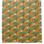 テキサス州ロングホーン州ライン記号オレンジ シャワーカーテン (正面)