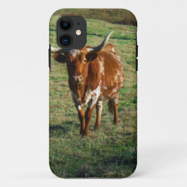 テキサス州ロングホーン牛の写真素朴 iPhone 11 ケース