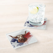 テキサス州ロングホーン ガラスコースター (アングル)