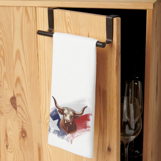テキサス州ロングホーン キッチンタオル (三つ折り)
