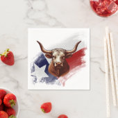 テキサス州ロングホーン スタンダードカクテルナプキン (インサイチュ)